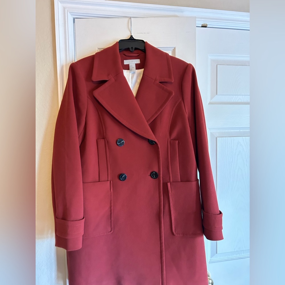 Burnt Orange Peacoat. H&M. US 14. Very nice.